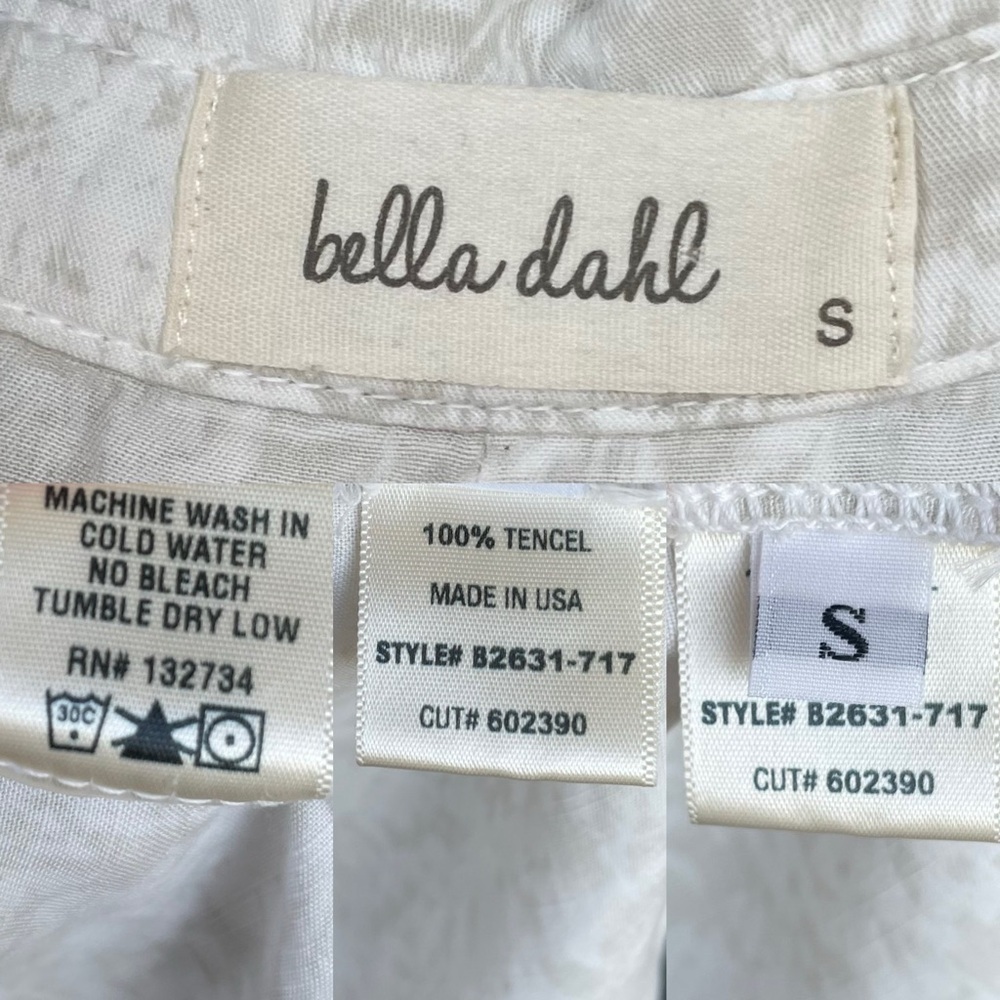 Bella Dahl Printed Button Front Split Back Blouse… - image 8